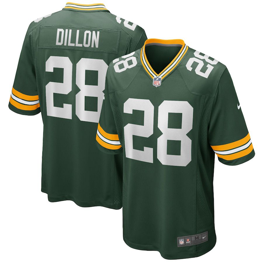 Men Green Bay Packers #28 AJ Dillon Nike Green Game Player NFL Jersey->->NFL Jersey